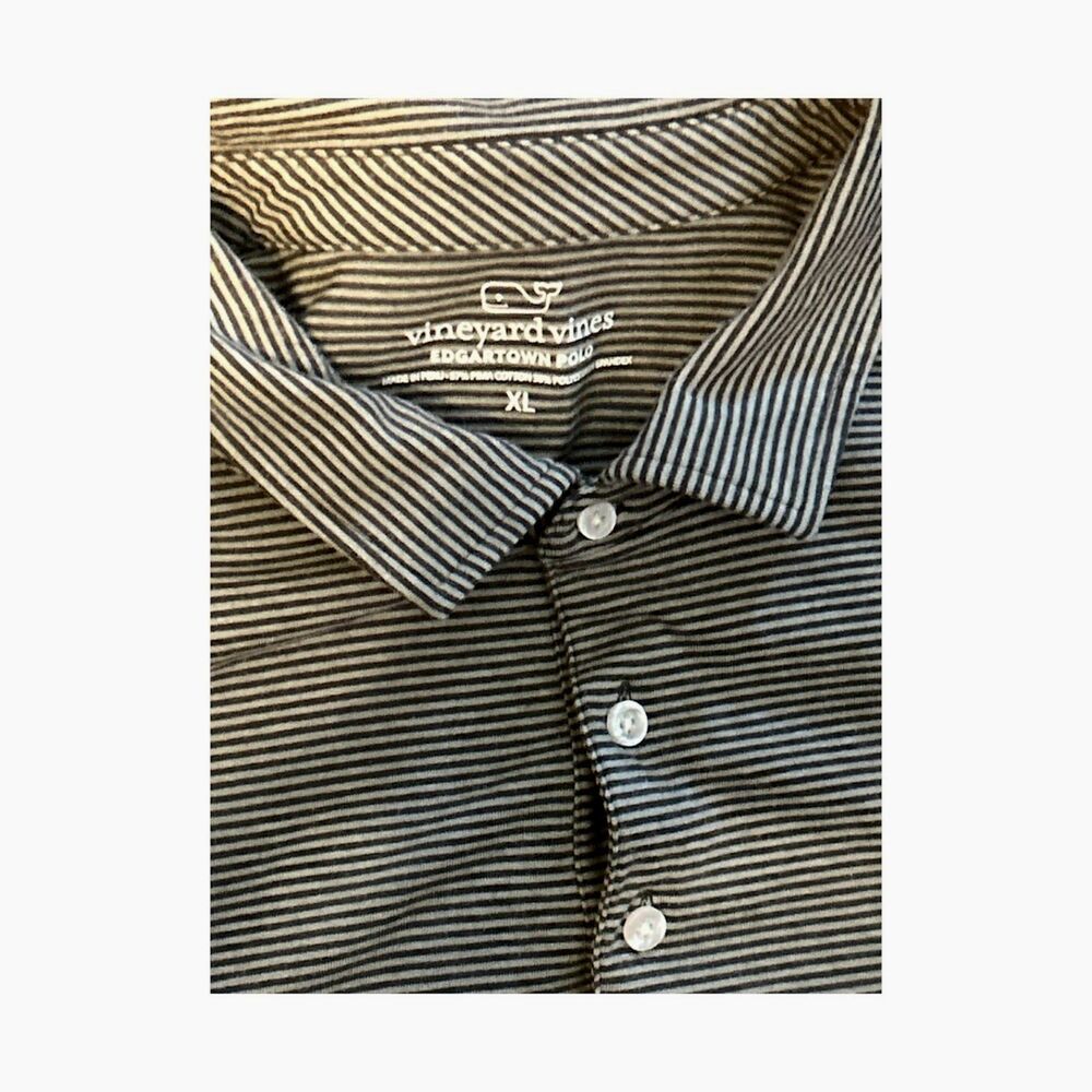 Vineyard Vines Edgartown Polo Shirt Men’s XL Gray Striped sz xl